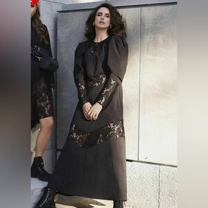 H&M HM Conscious GOTHIC FASHION STYLE Black Lace Trimmed Dress